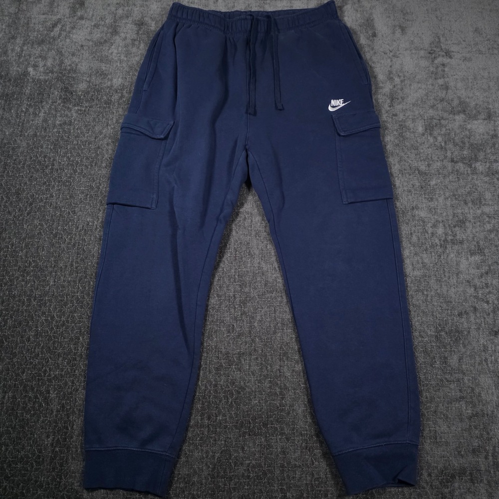 Nike Sportswear Club Fleece Cargo Jogger Pants Navy Blue CD3129-410 Mens Medium